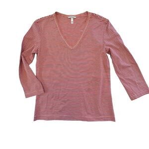 ESCADA SPORT Stiped v-neck stretch top shirt S